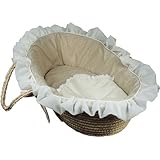 Ecru Moses Basket for Dolls