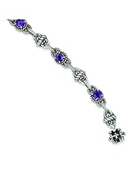Sterling Silver 4.29 Amethyst 7.75in Bracelet - Antique Boutique - Vintage Style - Jewelry
