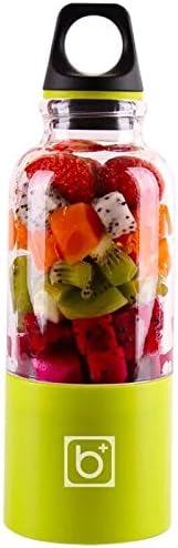 Personal Smoothie Blender Rechargeable Juicer Cup Portable Juice Blender &amp; Mixer with 500ml Water Bottle for Office Outdoors Travelling (Green)