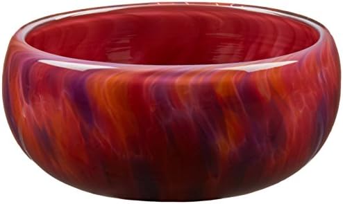 Small Hand Blown Decorative Red &amp; Pink Glass Ring Bowl from Utopia Gallery