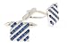 18kt white gold square cufflinks set with sapphire with presentation box