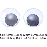 FUNLAVIE Assorted Size Sew-On Googly Eyes for Crafts | Wobbly Eyes | Craft Eyes |Wiggle Eyes, 50 Pairs