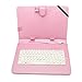 10.1 Inch Folio Artificial Leather Tablet Protector Case Cover Keyboard Case for Universal Android Tablet PC (Pink)