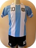 ARGENTINA # 10 MESSI SOCCER KIDS SET HOME JERSEY & SHORT SIZE 24 (FOR 7 TO 8 YEARS OLD).NEW