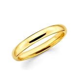 14k Yellow Gold Standard Fit wedding Band Ring Plain style 3 mm