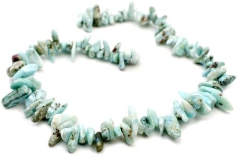 10mm to 20mm Larimar Gemstone chip beads 15" strand