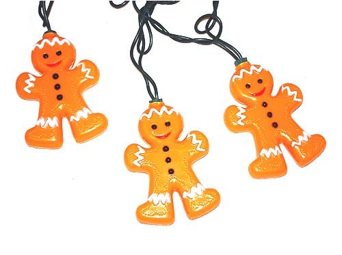10-Piece Gingerbread Man Novelty Christmas Light Set