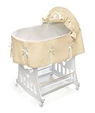 Pleated Ecru Waffle Portable Bassinet 'n Cradle w/Toybox Base
