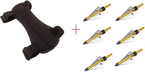 Archery Combo - 100 Grain Broadheads (6 Per Pack) and Arm Gruard