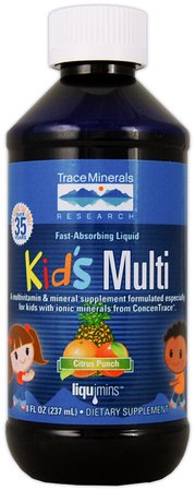 Best Price Trace Minerals Kids Multi-Vitamin/Mineral Supplement, Fast-Absorbing Liquid Formula, Citrus Punch, 8-Ounce Bottles