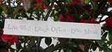East of India Sign Plaque - LIVE WELL, LAUGH OFTEN, LOVE MUCH