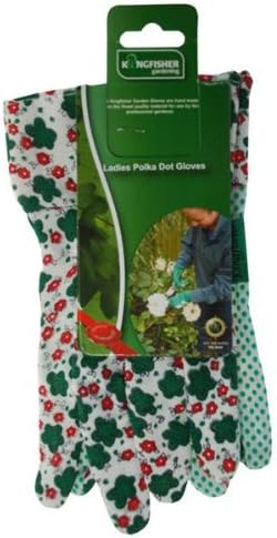 Ladies Floral Pattern Polka Dot Gloves