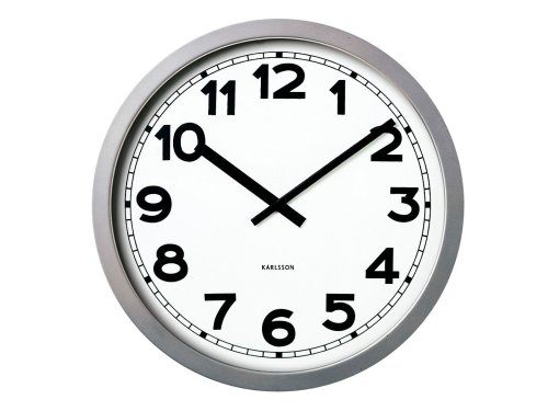 Karlsson KA450999 Wanduhr Giant Numbers Metall silbern