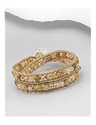 Cotton Semi-GemStones Bracelet In Zinc