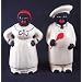 Large Antique Reproduction Salty + Peppy Salt + Pepper Shaker Set