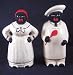 Large Antique Reproduction Salty + Peppy Salt + Pepper Shaker Set