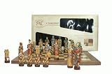 Hand Decorated Crusades Chess Men in Box with Folding Board