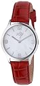 Joy By Joy JW501 Ladies Redondos Red Leather Watch With White Mother of Pearl Dial