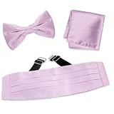 Baby Lilac Pretied Bow Tie Cummerbund Set by Elite Solid - Lilac Silk