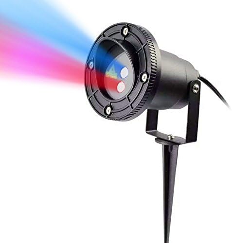 MagicPrime Laser Lights, QIRG Outdoor Waterproof Red Blue Light Moving Landscape Star Projector Garden Laser Lights for Christmas Decoration, Holiday Lighting, Party, Disco (Red&amp;Blue)