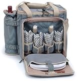 The Wanderer Collection Picnic Bag with Service for Four - Grey Check - Picnic  Beyond