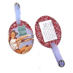 Buy BAD cowgirl western LUGGAGE tag ID travel bag TAG New by Vandor/Lyon Design