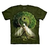 Yin Yang Tree Mountain Evolution T-shirt 100% Cotton Short Sleeve Shirt in Adult and Teen Sizes