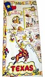 Texas State Map Flour Sack Kitchen Towel