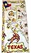 Tablecraft Products Co. Texas State Map Souvenir Dish Towel,22 inches square