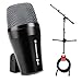 Sennheiser E902 Cardioid Dynamic Kick Drum Microphone with MS-5220T Short Tripod Microphone Stand and XLR Cable