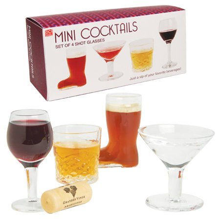 DCI Mini Cocktails Shot Glasses, Set of 4