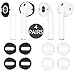 (Fit in Case) 4 Pairs Replacement Super Thin Slim Silicone Earbuds Ear Tips and Covers Skin Accessories for Apple AirPods or EarPods Headphones [ Fit in Charging Case ] (Black & White)