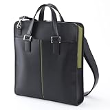 TRION(トライオン) [FRシリーズ] 縦型ビジネストートバッグ ブラック×グリーン(FR318-BLACK/GREEN)