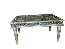 Hand Painted Enamel Meenakari Coffee Table India Furniture