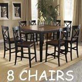 Hillsdale Furniture Englewood 9 Piece Counter Height Dining Set - 4884DTBSG9 (Rubbed Black Cherry Top) (See Text)