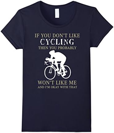 Women's Cycling Wont like me Shirt XL Navy