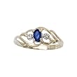 10K Yellow/White Gold 0.01 ct. Diamond and 5 x 3 MM Oval Shaped Sapphire Ring
