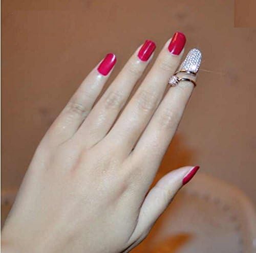 Finger Nail Ring Micro Pave Cubic Zirconia Knuckle Ring Wrap Nail Ring Fingernail Ring Nail Ring Gift Fancy Ring Adjustable