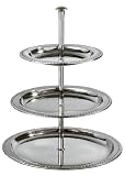 Elegance Beaded 3 Tier Stainless Steel Serving Trays