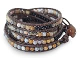 Jasper and Onyx Wrap Bracelet, 'Warm Earth'