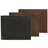 Signature Genuine Leather Bi-fold Wallet w/ Center Zipper