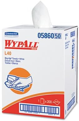 KIMBERLY CLARK CONSUMER WYPALL L40 DRY-UP Professional Towels, 19 1/2" x 42", White, 200 Towels/Roll (5860)