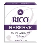Rico Reserve Classic Bb Clarinet Reeds, Strength 3.5+, 10-pack
