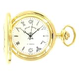 MOUNT ROYAL GOLD PLATED MASONIC 17 JEWEL MECHANICAL HALF HUNTER POCKET WATCH G408PM