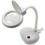 5X POWER MAGNIFY DESK LAMP FLEXIBLE ARM w GLASS LENS WHITE LIGHT by Unknown