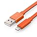 YellowKnife MFi Certified-IOS 7 Noodle Flat 8pin Lightning (3.2ft) Colorful USB Cable Supports Charging And Syncing for iPhone 5 5S 5C,iPad (Air/4th generation),iPad mini,iPod (7th generation),iPod touch (5th generation)&iPod nano(7th generation) With ZEISS Zeiss Pre-Moistened Lens Cloths (Orange-T)