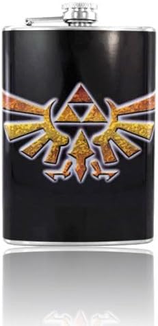 8oz Legend of Zelda Triforce Vinyl Wrap Stainless Steel Flask