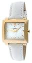 Peugeot Women's Gold-Tone White Leather Strap Watch #708GW