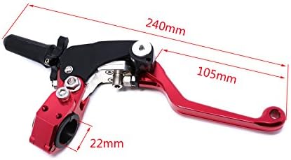 Billet Foldable Clutch Perch Lever 3 Fingers For Honda CR80 CR85 CRF125 CRF150R CR125 CR250 CRF250 CRF450 CRF230F (Red)