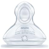 Produkt-Bild: NUK 10124015 First Choice+ Anti-Colic-Trinksauger Silikon, kiefergerechte NUK Form, Gr&ouml;&szlig;e 1 (0-6 Monate) M f&uuml;r Milch, 2 St&uuml;ck